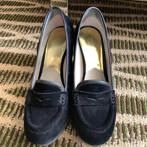 MICHAEL MICHAEL KORS Black Rory Loafer Wedge Pumps Size 7.5M EUC - Picture 5 of 11